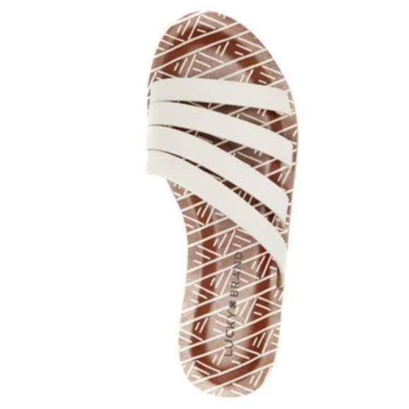 Lucky Brand Women Anika Slide Sandals Flip Flops White Natural Sz-8.5M - Picture 1 of 13